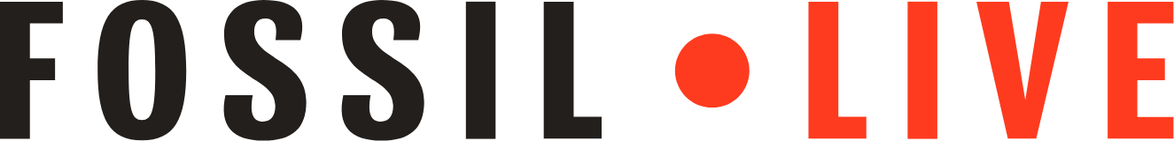 Fossil Live logo with red recording dot