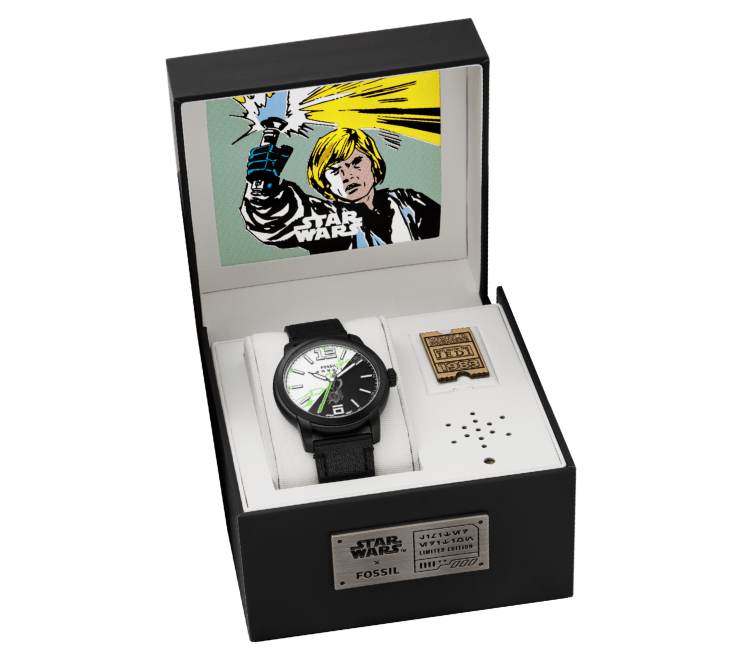 Die Uhr Luke in ihrer Box.