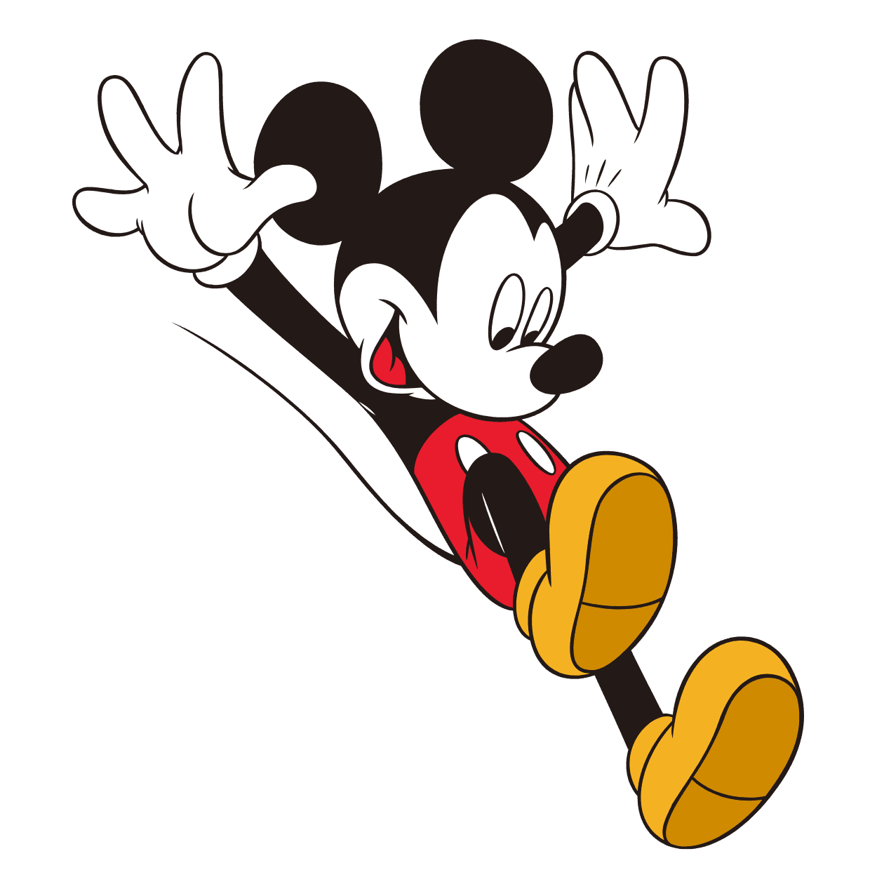 Un GIF animé de Mickey Mouse de Disney qui saute avec entrain.