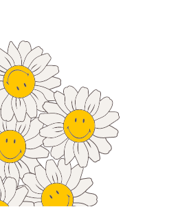 Grafik mit lächelnden Gänseblümchen.