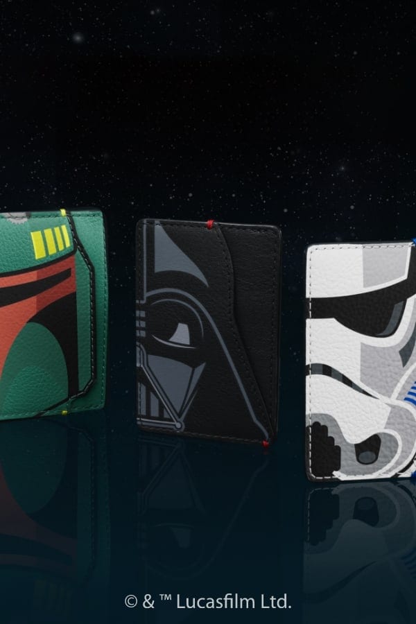 Boba Fett, Darth Vader and stormtrooper inspired card cases 