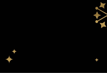 Black background with gold star graphics.