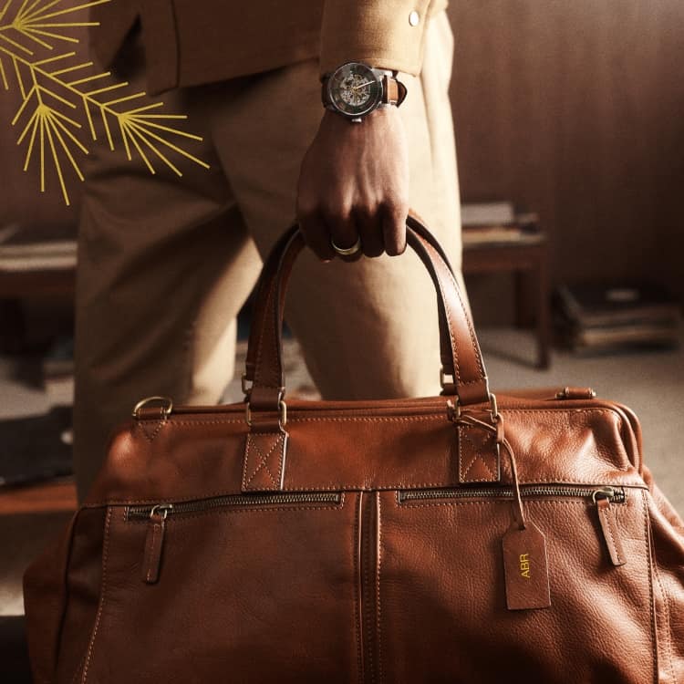 Fossil men s defender 2024 leather duffle bag