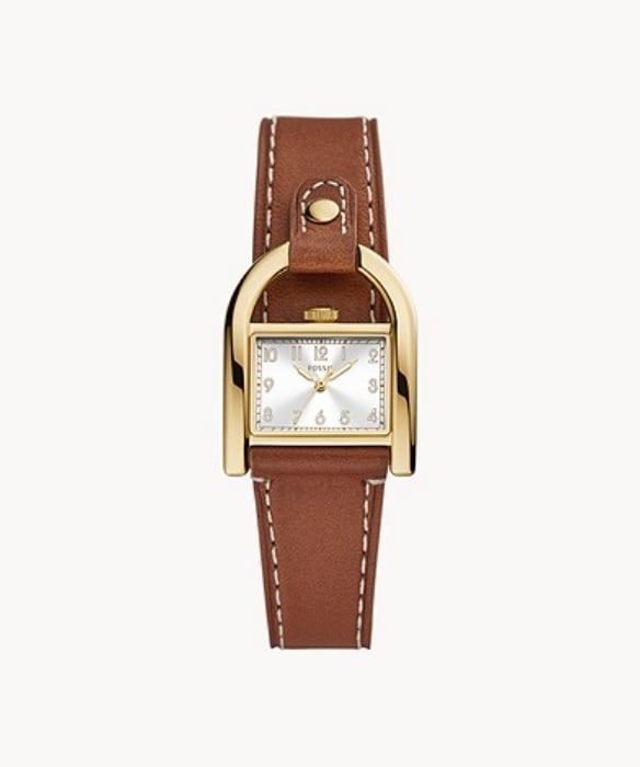 Une montre Harwell en cuir marron.