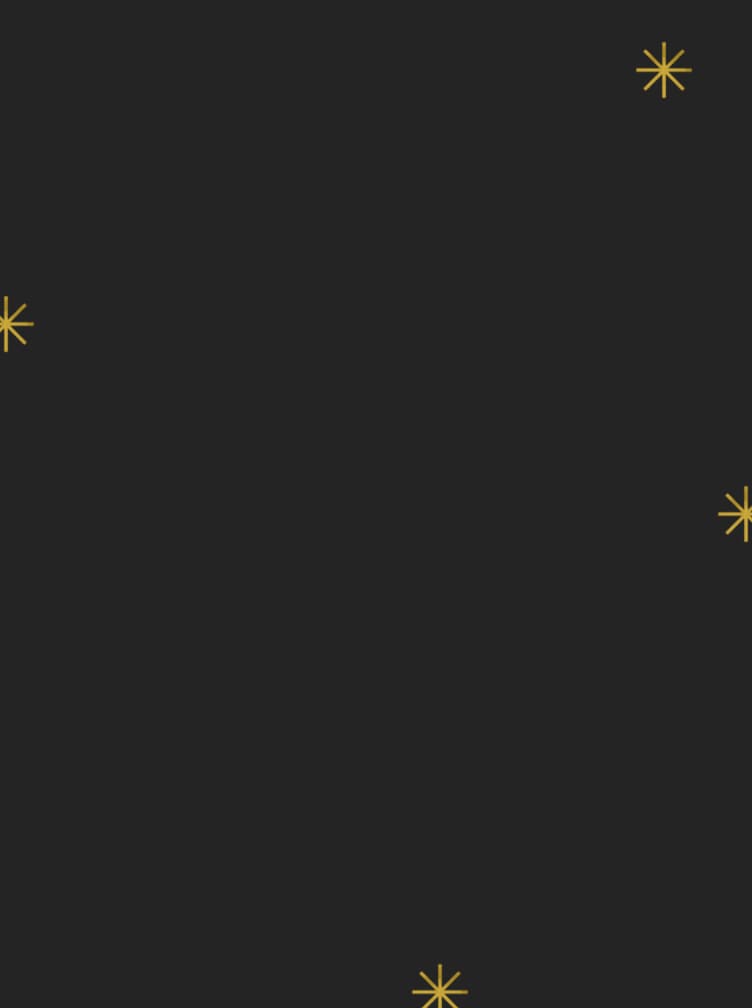 Black background with illustrated gold stars.
