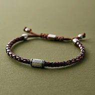 Mens brown leather bracelet.