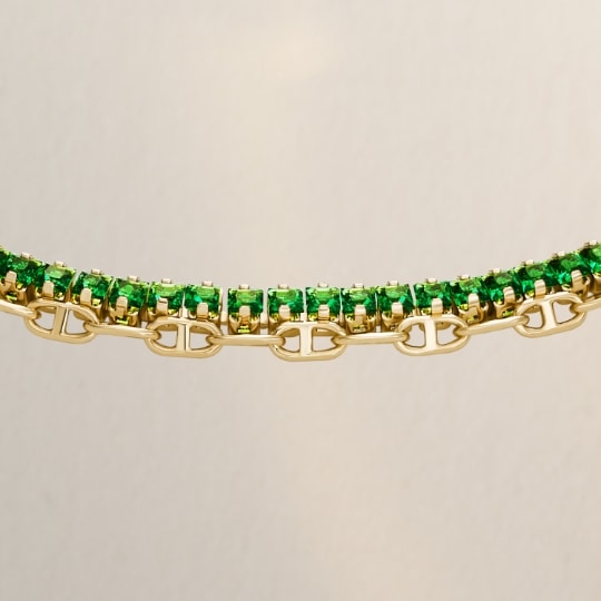 Gold-tone and crystal bracelet.
