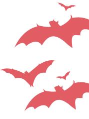 Graphiques en forme de chauves-souris rouges.