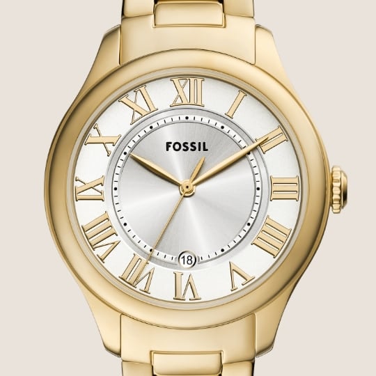 Gold-tone Gilmore watch.
