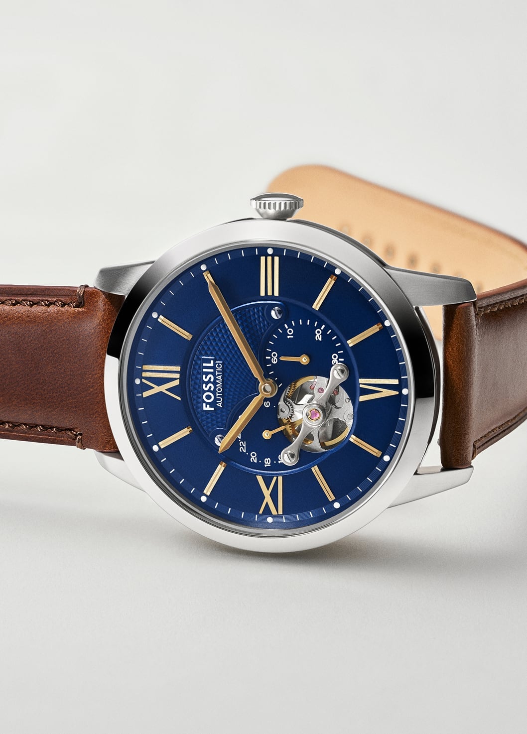 A detailed image of the Fossil Townsman Automatic watch.