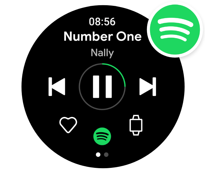 Spotify dial with Spotify logo