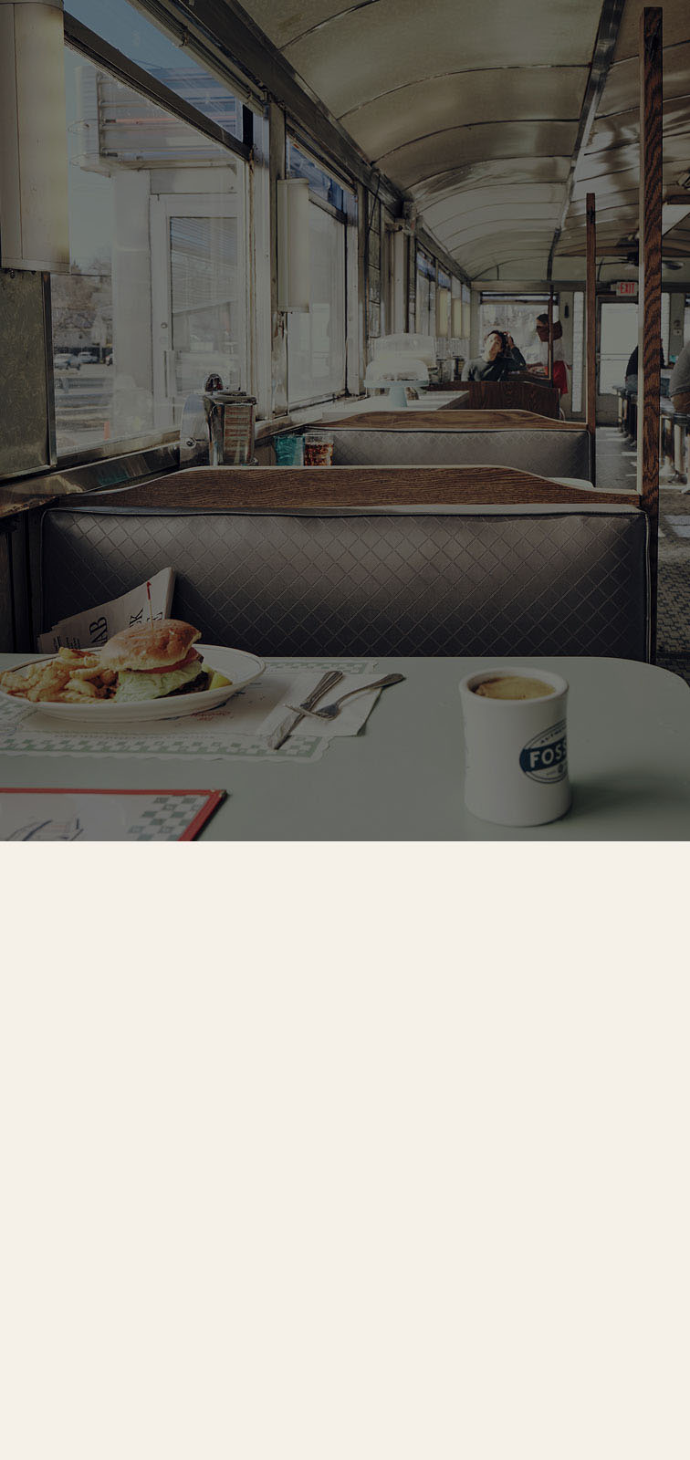 Background showing a darkened out diner.