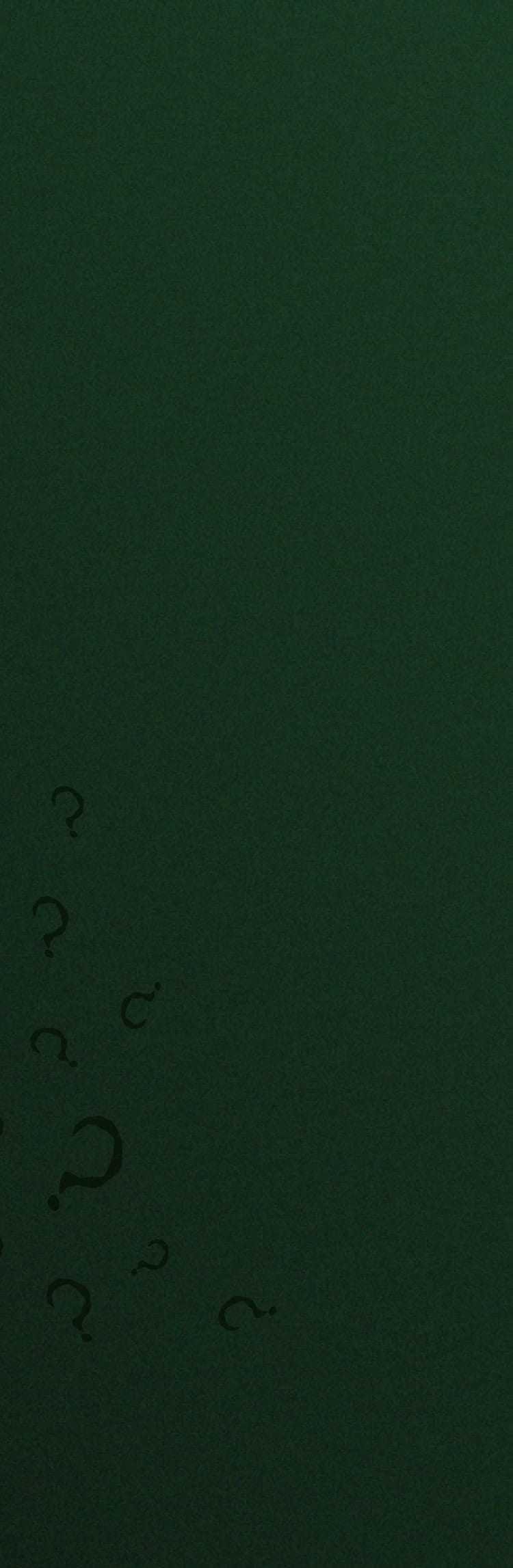 Un arrière-plan vert avec des points d’interrogation décoratifs et la montre Riddler Batman x Fossil. 