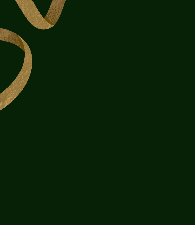 Gold ribbon graphics.