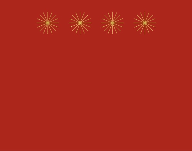 Red background with gold star graphics.