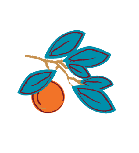 Happy Lunar New Year logo lockup with orange graphic.