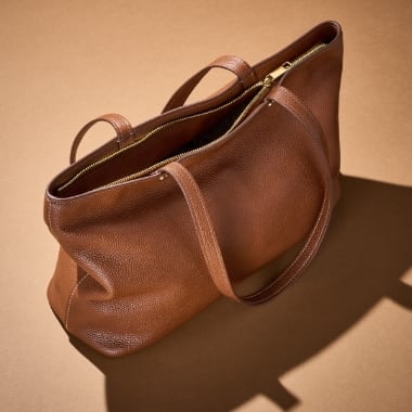 Women's brown leather Jessie tote.