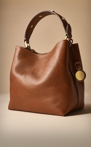 The small Jessie bucket bag shown in tan leather.
