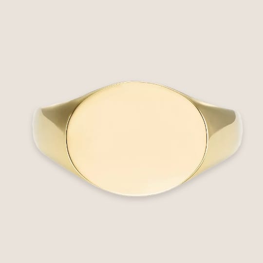 Men's gold-tone signet ring. 