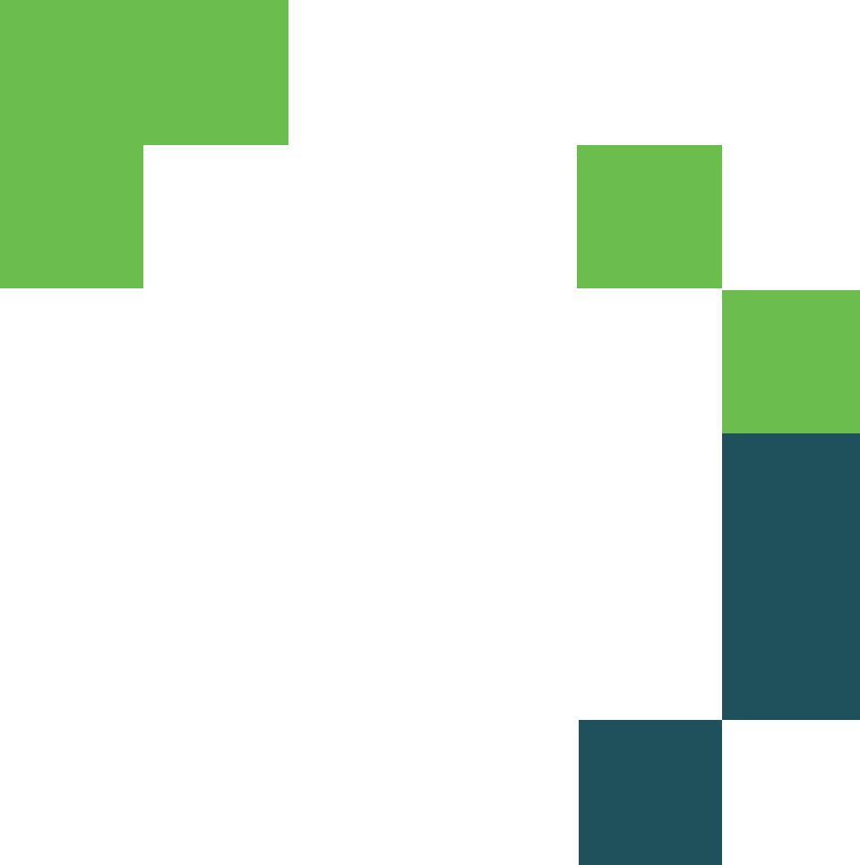 Floating green pixels.