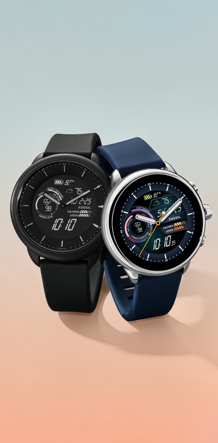 Zwei Smartwatches aus der Gen 6 Wellness Familie nebeneinander.