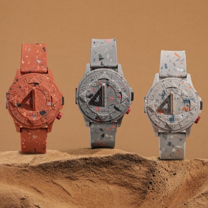 Trois des montres Staple x Fossil.