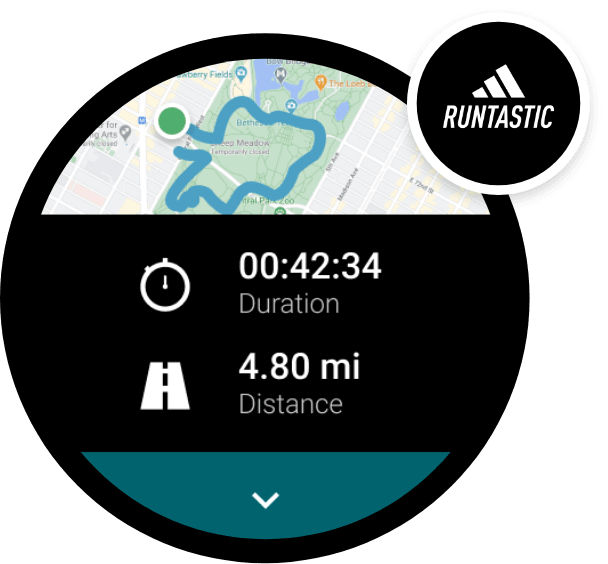 Adidas Runtastic dial with Adidas Runtastic logo