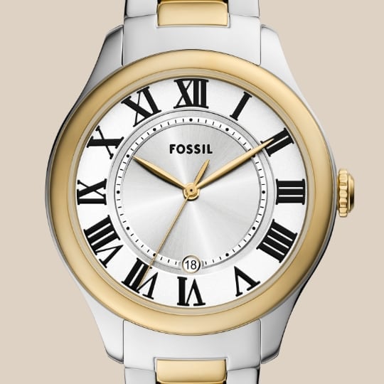 Gold-tone Gilmore watch.