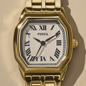 The gold-tone Harlow watch.