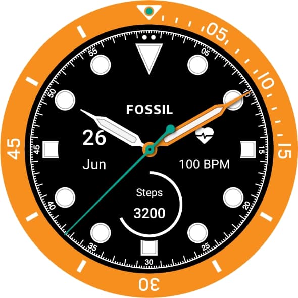 Men s fossil watch orange shop face