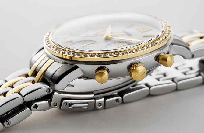 A two-tone stainless-steel bracelet watch
