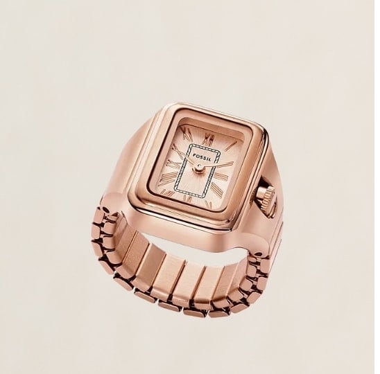 Rose gold-tone Raquel watch ring.