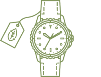 Grafik einer Uhr mit Preisschild