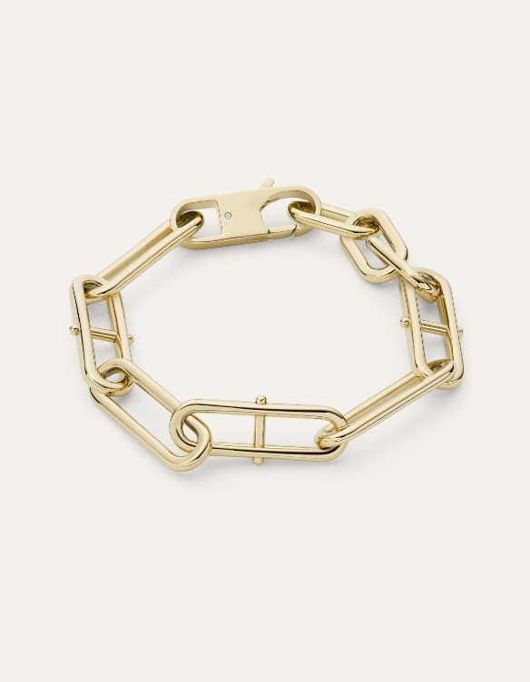Gold D-Link bracelet.