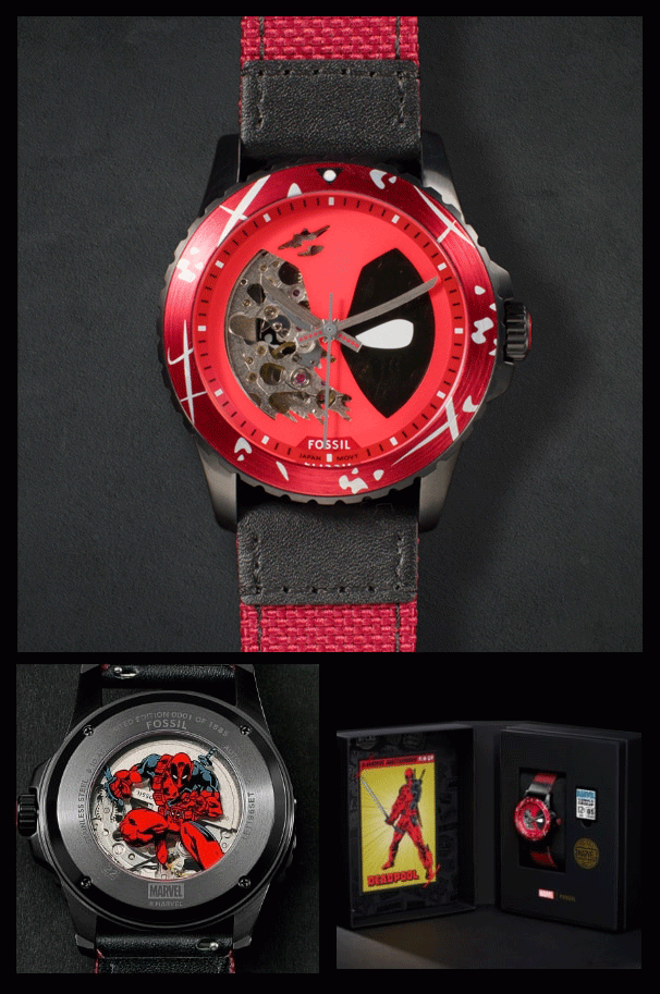Ein Video der drehbaren Lünette der Uhr Deadpool.