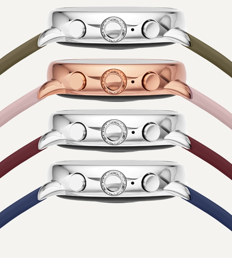 Deux montres connectées Gen 6 édition bien-être vues de côté.