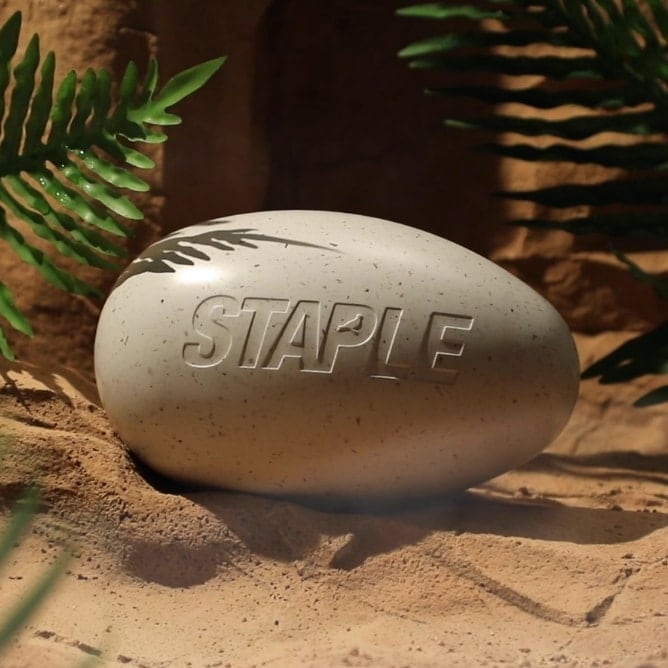 STAPLE x Fossil 卵型の限定TIN缶。
