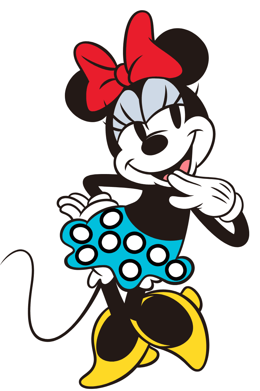 Gráficos de Mickey Mouse y Minnie Mouse de Disney se disponen de manera juguetona por todo el diseño.