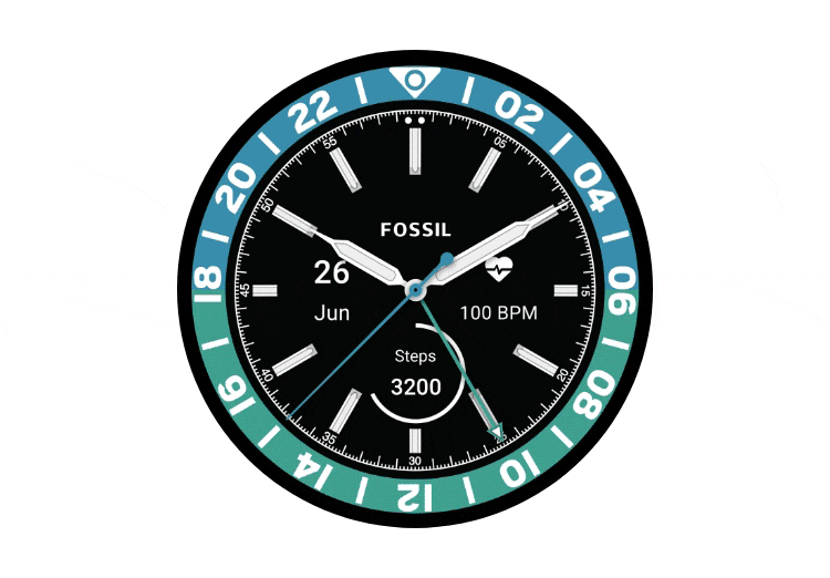Gif of a Gen 6 Wellness Family smartwatch dial changing.