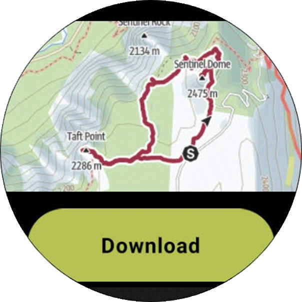 A dial showing the Outdooractive hiking service app.