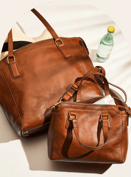 Two brown eco-friendly leather bags