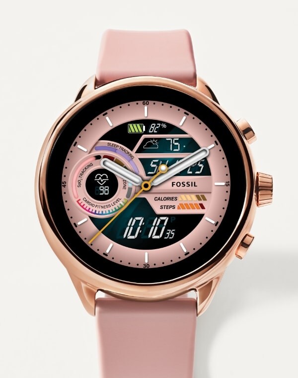 The Gen 6 Wellness Edition smartwatch with a pink silicone strap.