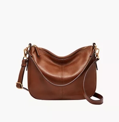 Un sac à main en cuir marron.