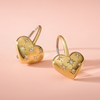 The gold-tone Sadie Hearts earrings. 