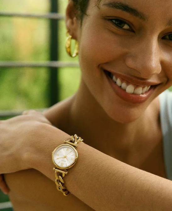 Image of a gold-toned Fossil Carlie watch