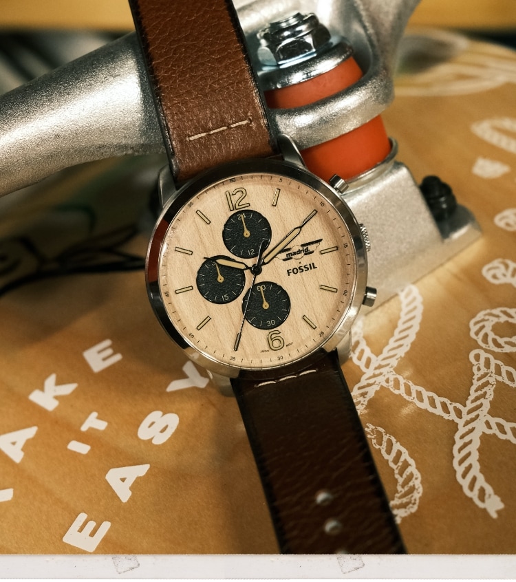 The Madrid x Fossil chronograph watch.