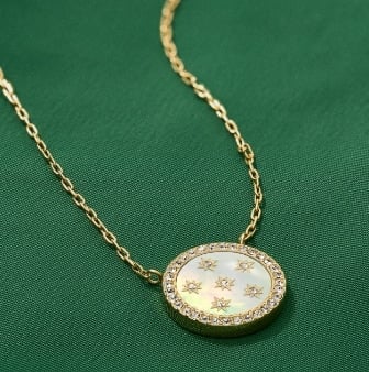 The gold-tone Sadie Hearts necklace.
