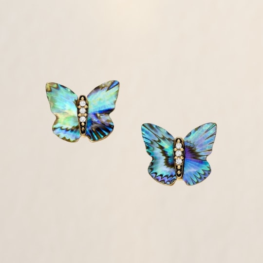 Abalone shell butterfly earrings.