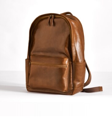 Brown leather Buckner backpack