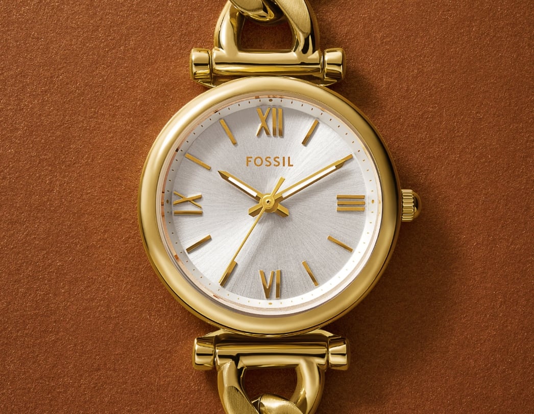 Montre Carlie Mini &agrave; trois aiguilles, en acier inoxydable, dor&eacute;